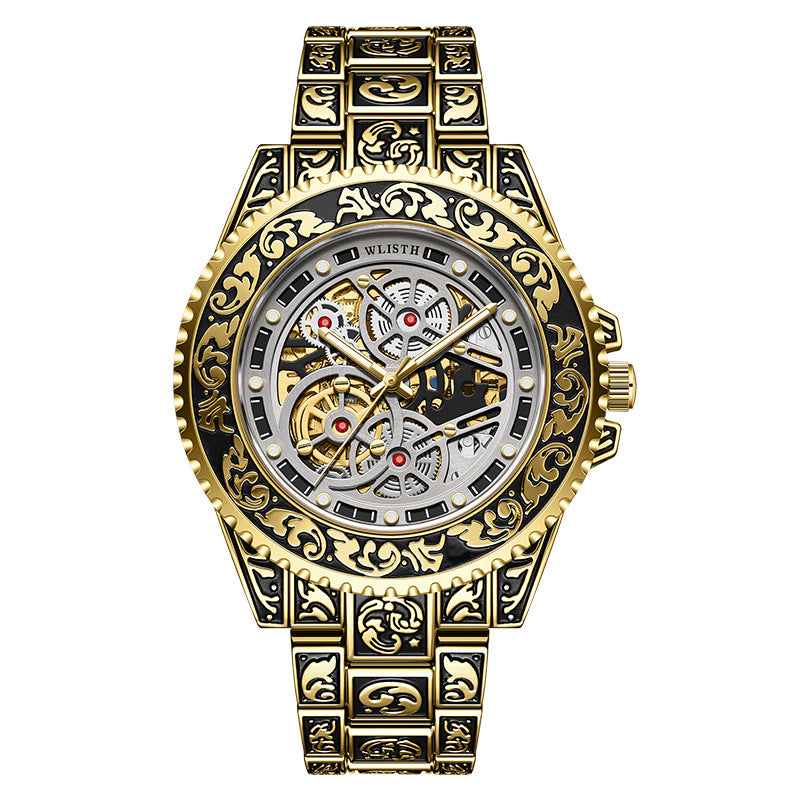 New Stylish Luminous Mens Fully Automatic Mechanical Watch A Trendy Vintage Timepiece