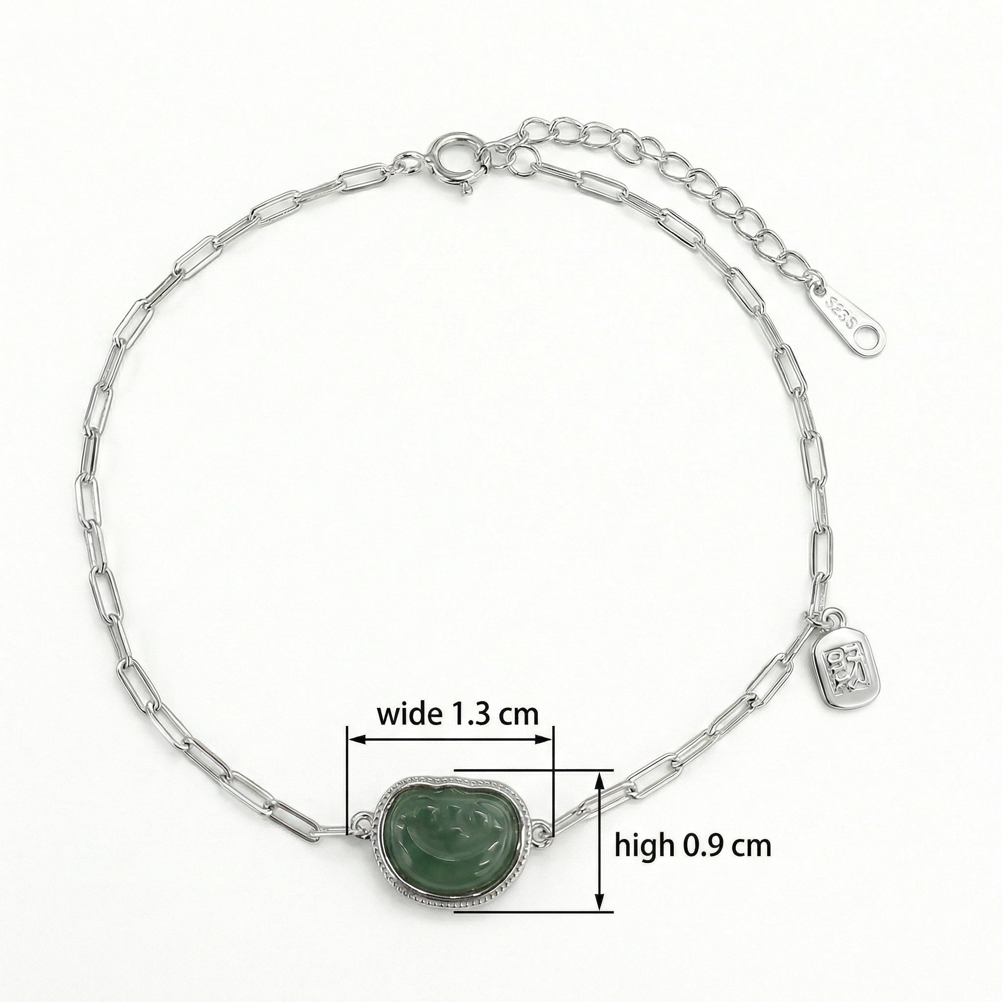 925 Sterling Silver Elegant Silver Green Heart Gemsstone