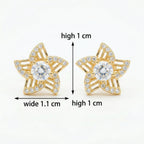 925 Sterling Silver Elegant Celestial Star Stud Earrings