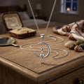925 Sterling Silver Elegant  Cat on Crescent Moon