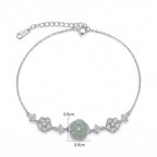 Elegant S925 Sterling Silver Sparkling Flower and Round