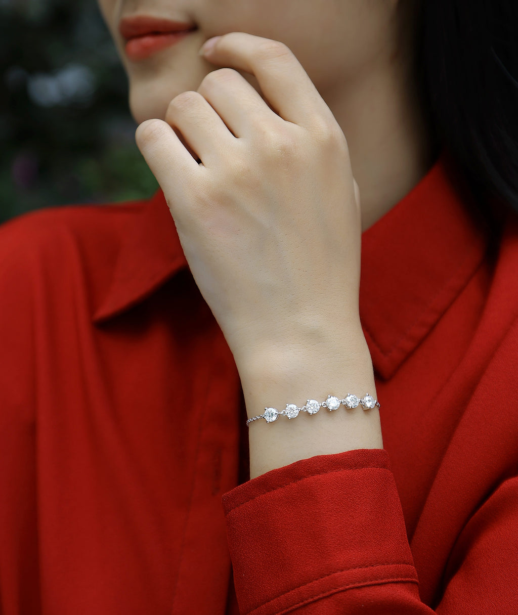 Silver Bracelet And Bracelet , S925 Silver-plated Platinum