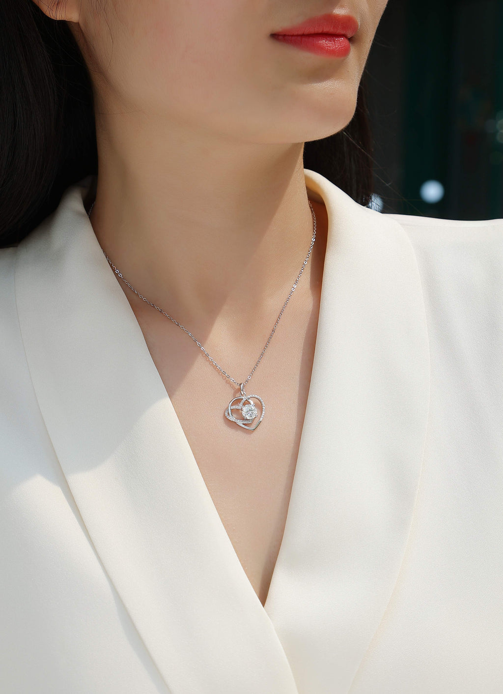 Light Luxury Jewelry Pendant Necklace Set  S925 Silver