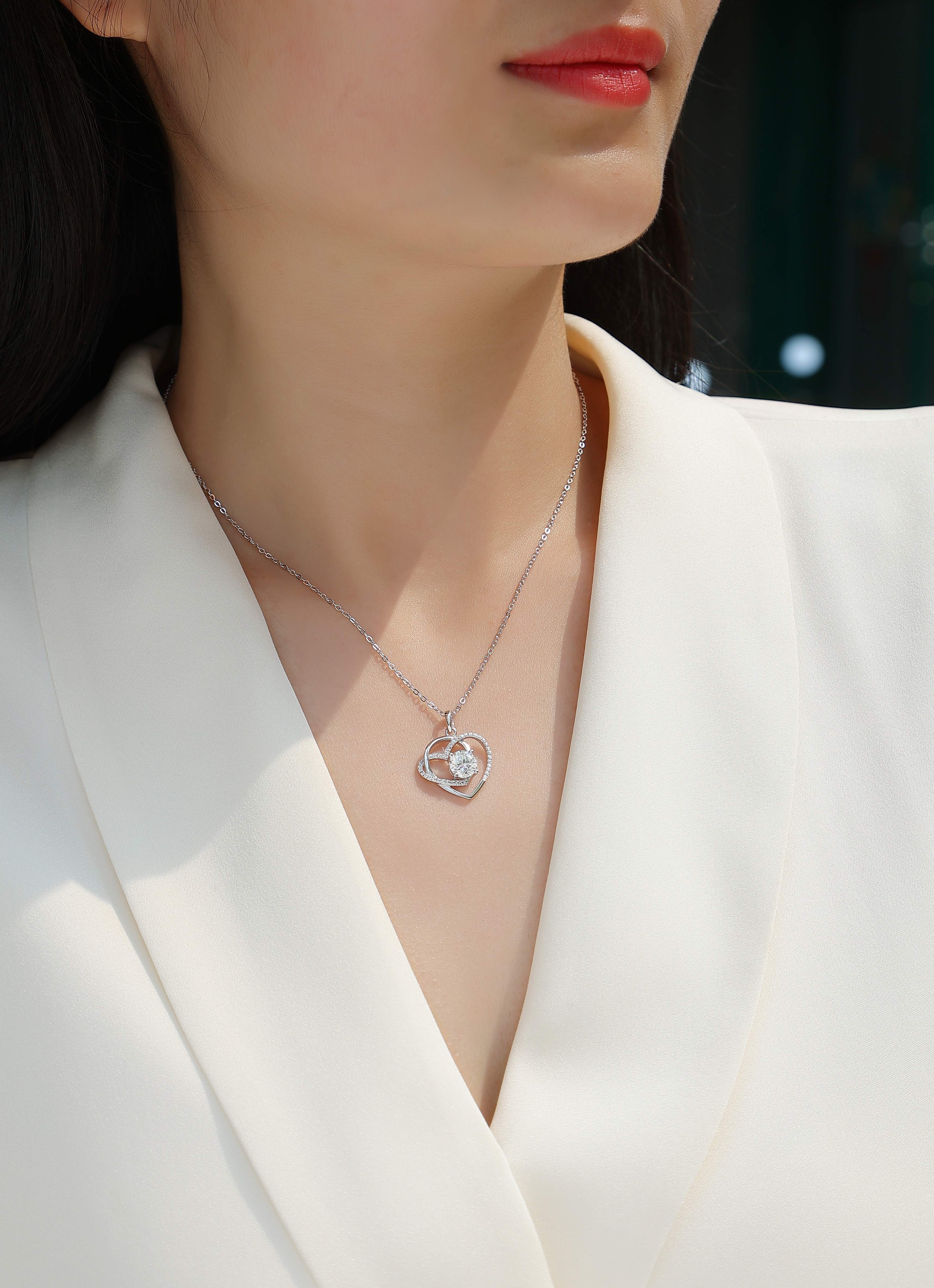 Light Luxury Jewelry Pendant Necklace Set  S925 Silver