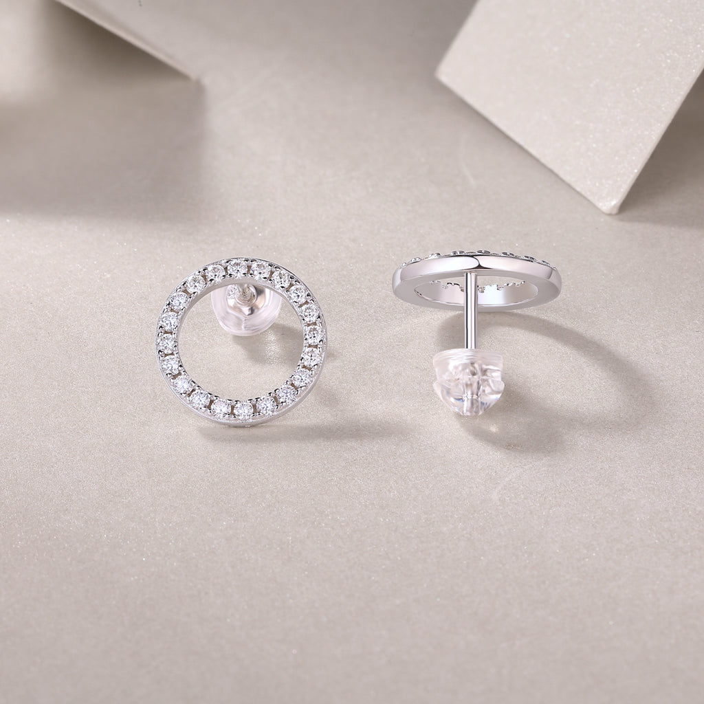 Moissanite S925 Silver And Platinum-plated Stud Earrings