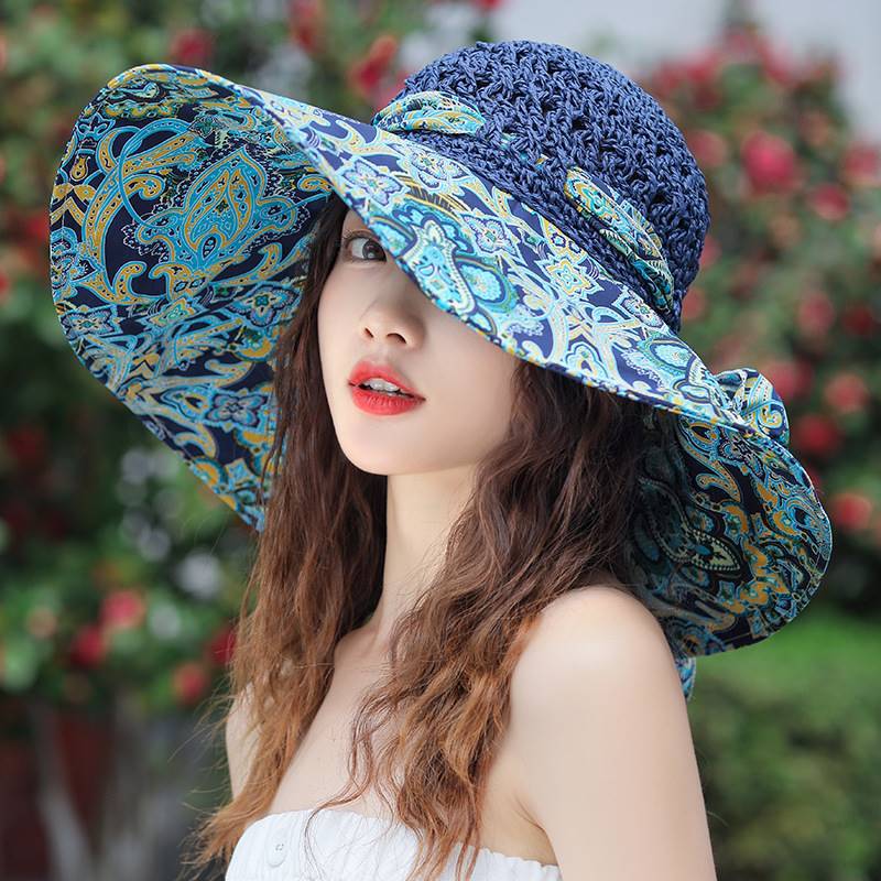 Summer Beach Sun Hat Beach Green Straw Hat For Women
