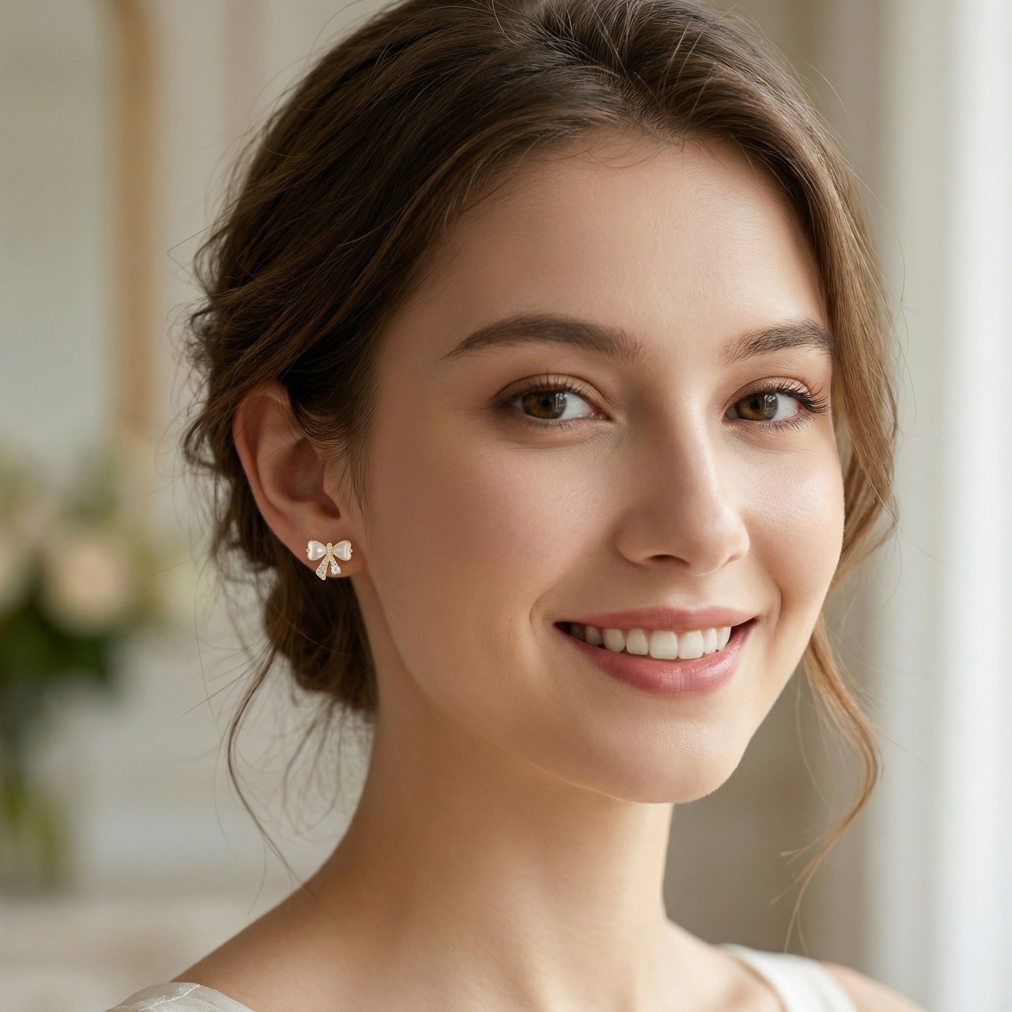 925 Sterling Silver Elegant Bowknot Earrings