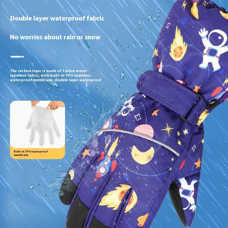 Warm With Velvet Thickened Cotton Waterproof Boys And Girls Riding