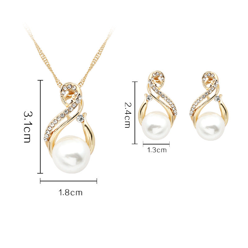 Pearl Necklace And Earrings Se