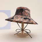 Printed Turtle-back Bamboo Wide-brimmed Hat