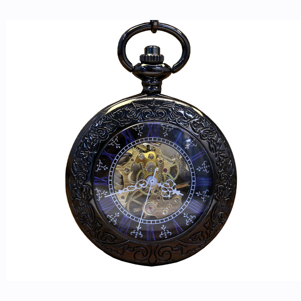Creative Transparent Flip-Open Mechanical Movement Pocket Watch