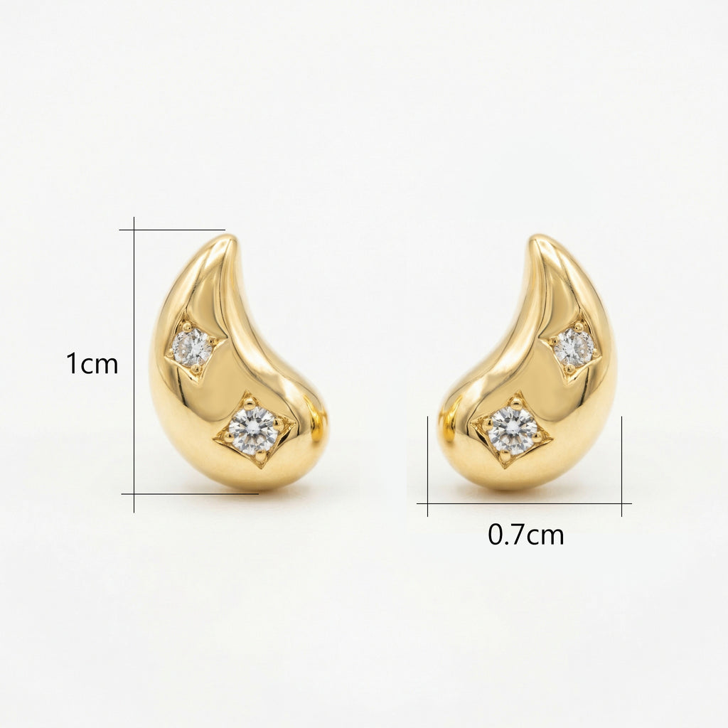 925 Sterling Silver Elegant Tear-Drop Studs