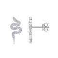 Silver Snake Entwined -  Silver Stud Earrings S925, Silver