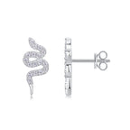 Silver Snake Entwined -  Silver Stud Earrings S925, Silver