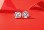 Square-shaped Stud Earrings - Set With 0.5-carat