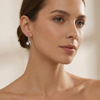 925 Sterling Silver Elegant Silver Bow Drop Earrings