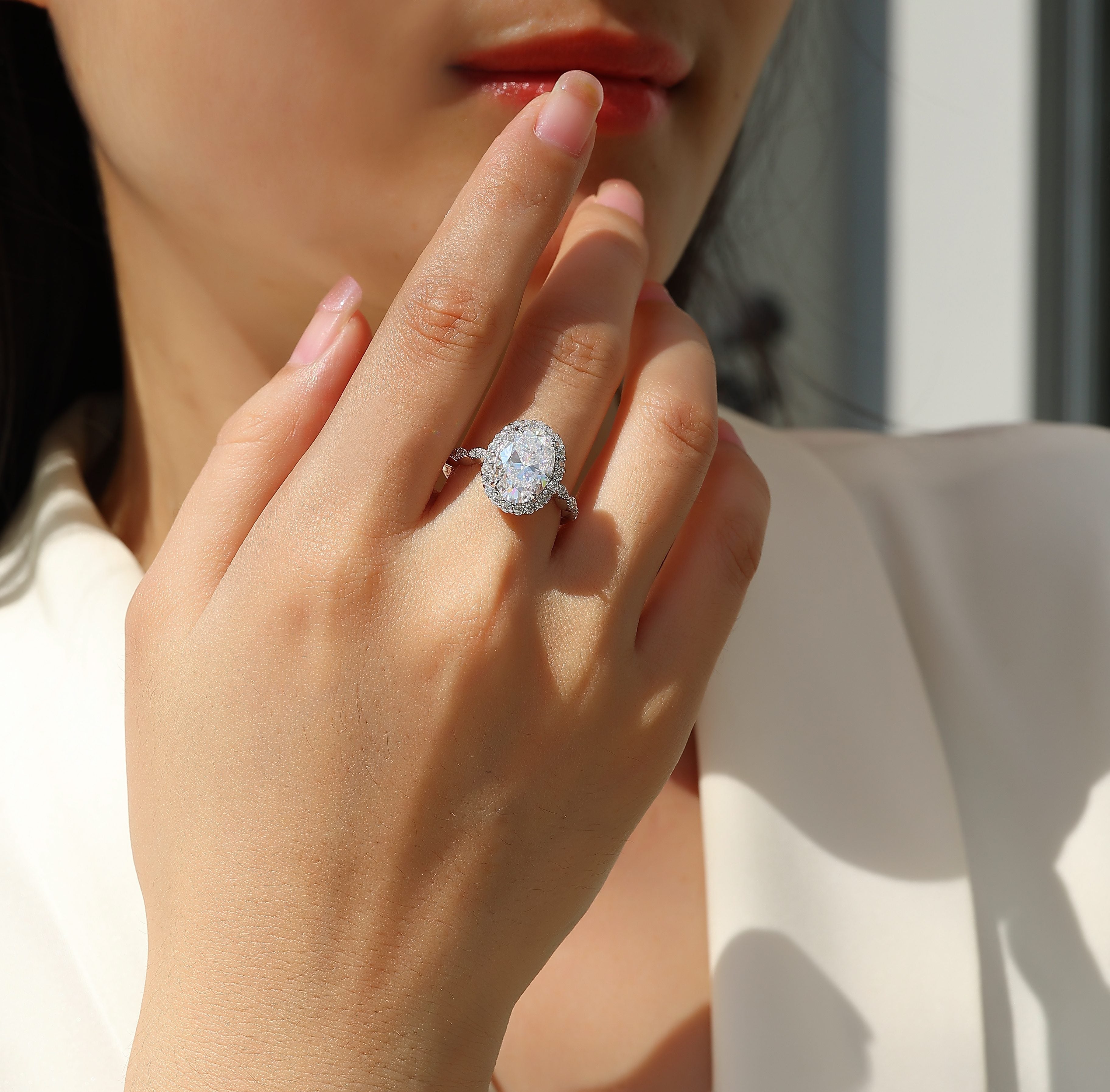 A Wedding Ring Set With  Moissanite S925 Silver