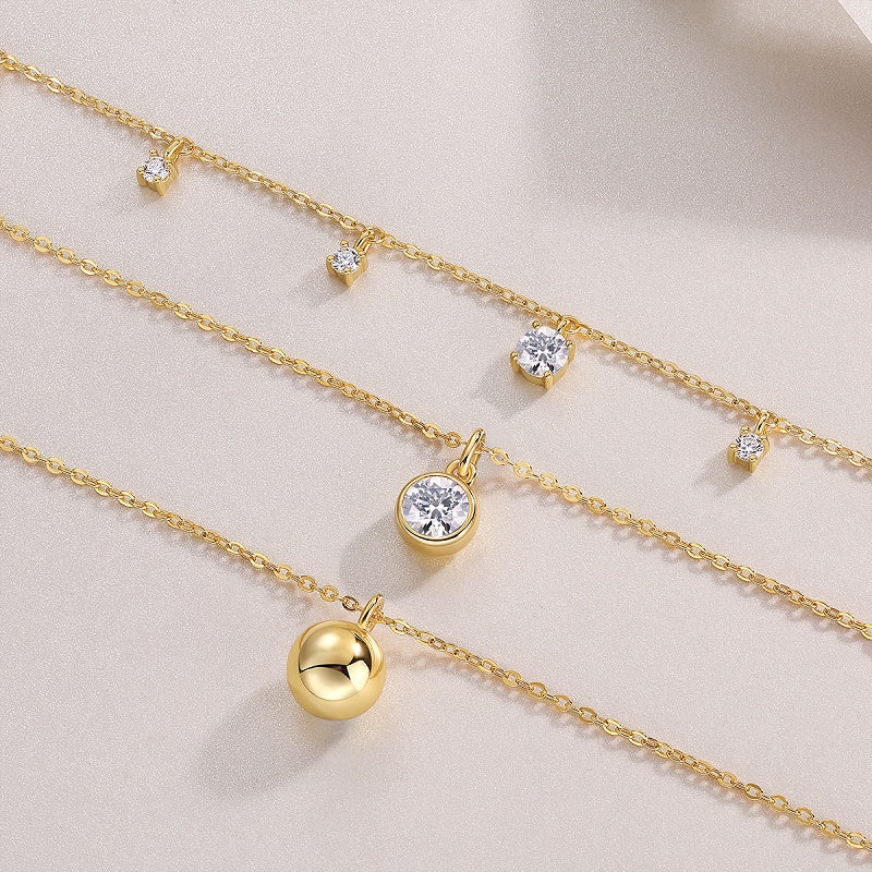 1-carat Luxury  Silver Pendant Necklace  S925 Silver