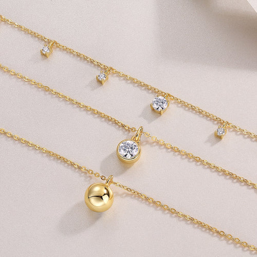 1-carat Luxury  Silver Pendant Necklace  S925 Silver