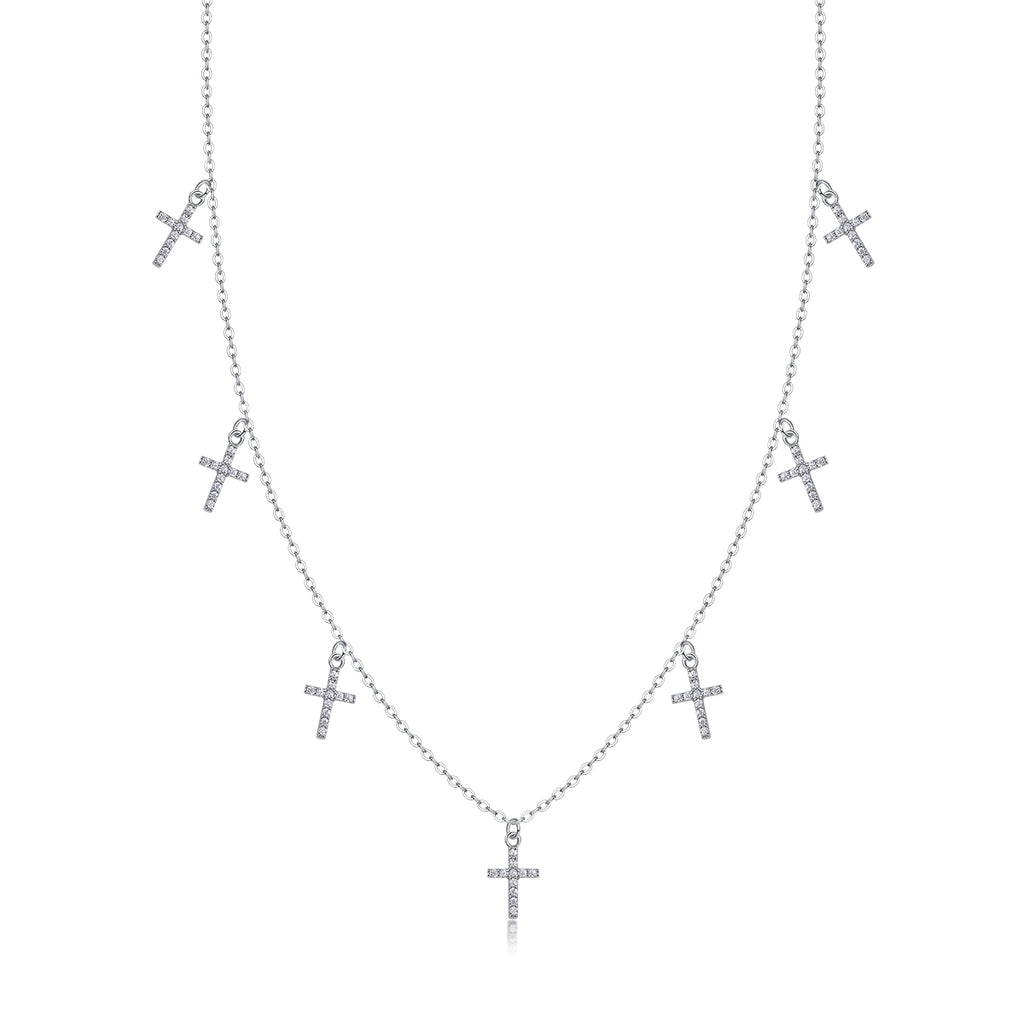 Holy Light Cross - Pendant Necklace  S925 Silver Plated Platinum