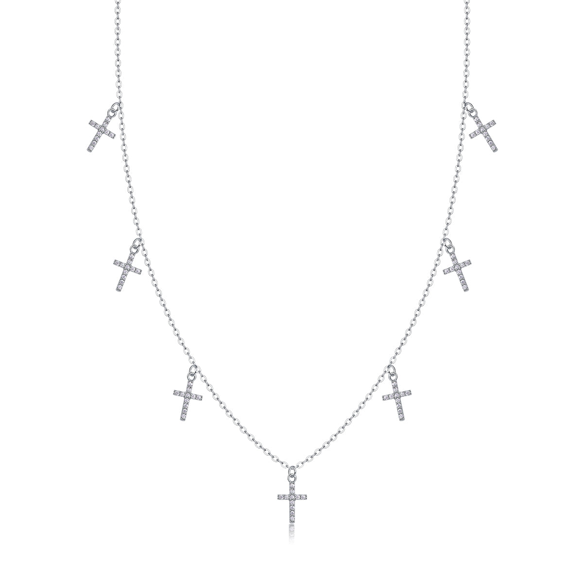 Holy Light Cross - Pendant Necklace  S925 Silver Plated Platinum