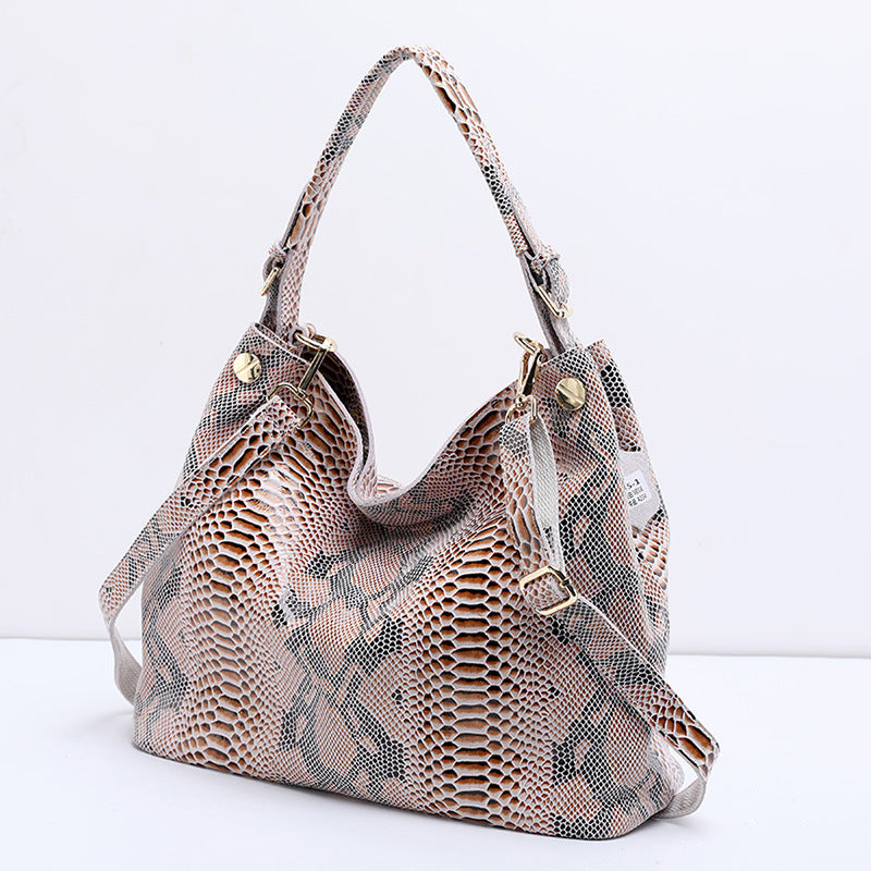 Women's Genuine Leather Large-Capacity Shoulder Handbag