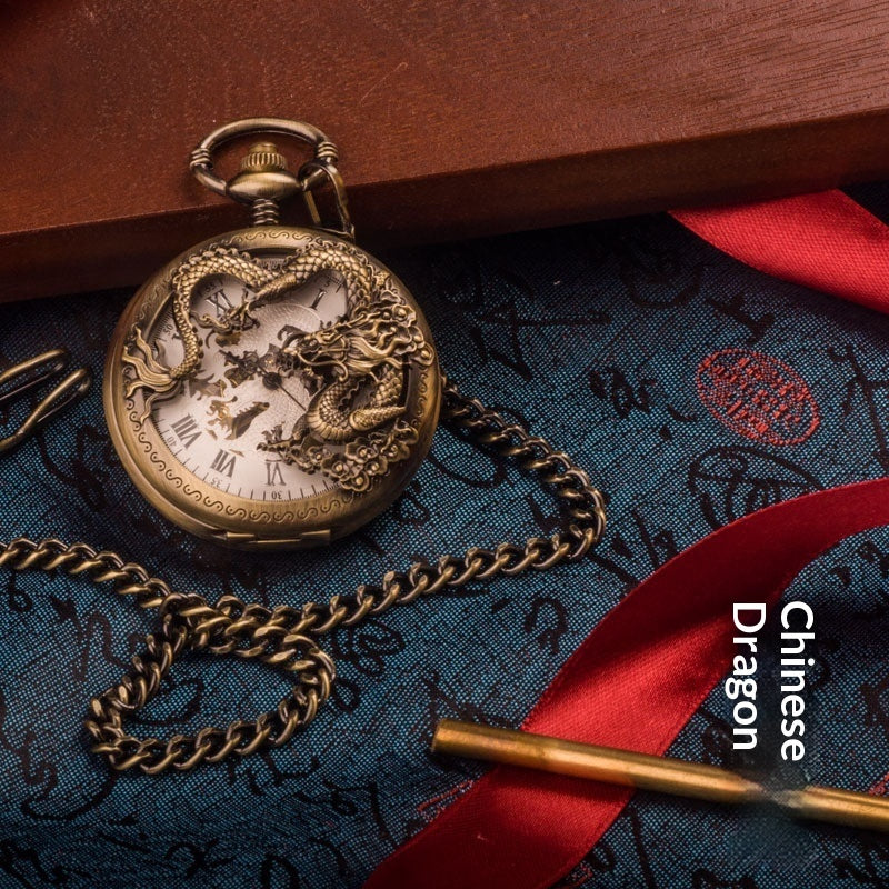 Chinese Dragon Mechanical  Pocket Watch