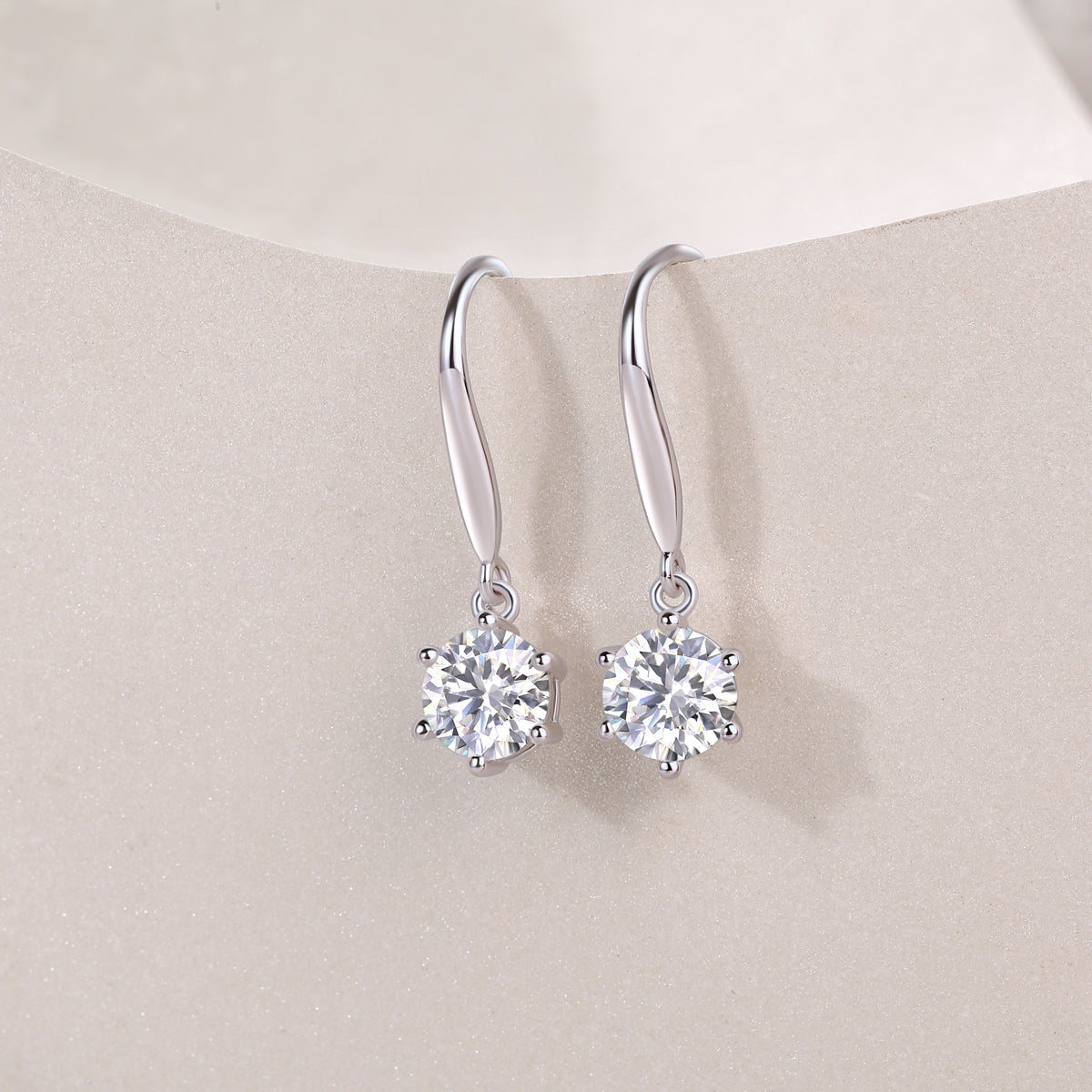 Jumping Wind - Earrings Set With 1-carat
