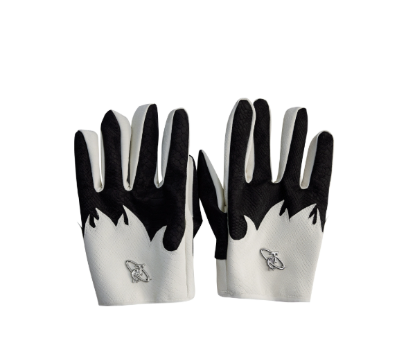 Crocodile-Grain Flame-Contrast Sheepskin Gloves For Winter