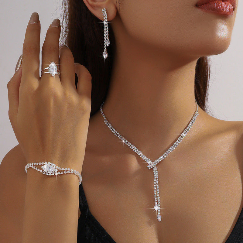 Necklace Earring Bracelet Four-piece Set