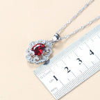Garnet Cubic Zirconia Earrings Pendant Necklace Bracelet Ring