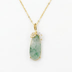 925 Sterling Silver Exquisite Carved Green Jadeite Pendant