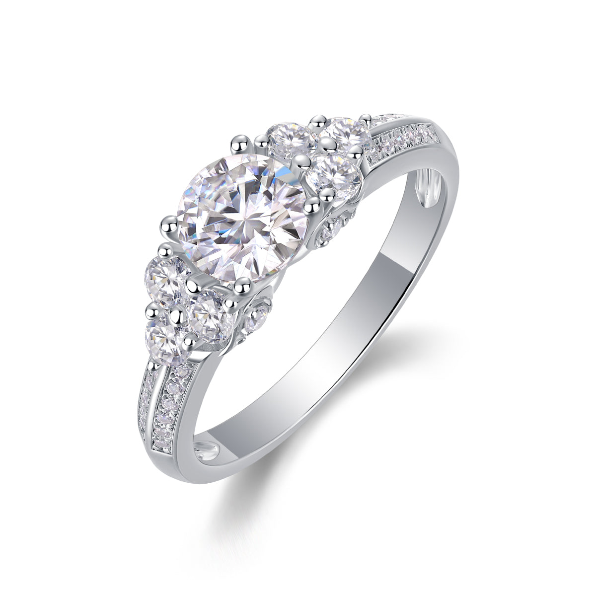 A Wedding Ring Set With 1-carat  S925 Silver