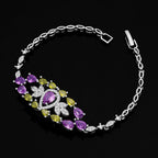 Color Zirconium Necklace Earrings 4-piece Set