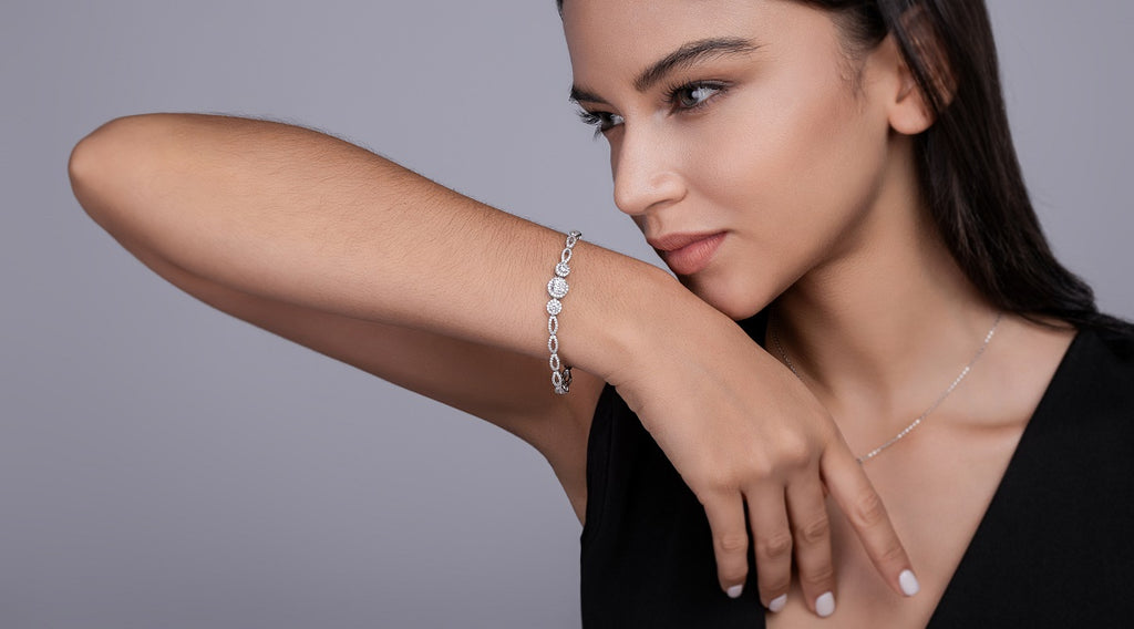 1-carat y Silver Bracelet Set Moissanite, S925 Silver