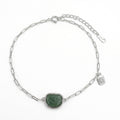 925 Sterling Silver Elegant Silver Green Heart Gemsstone