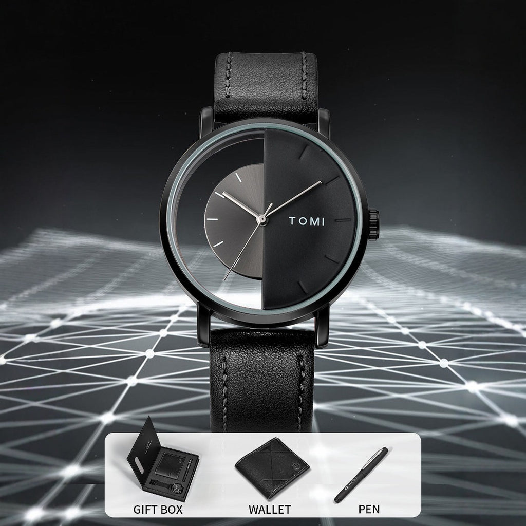Quartz Watch Mens Business Gift Set Box