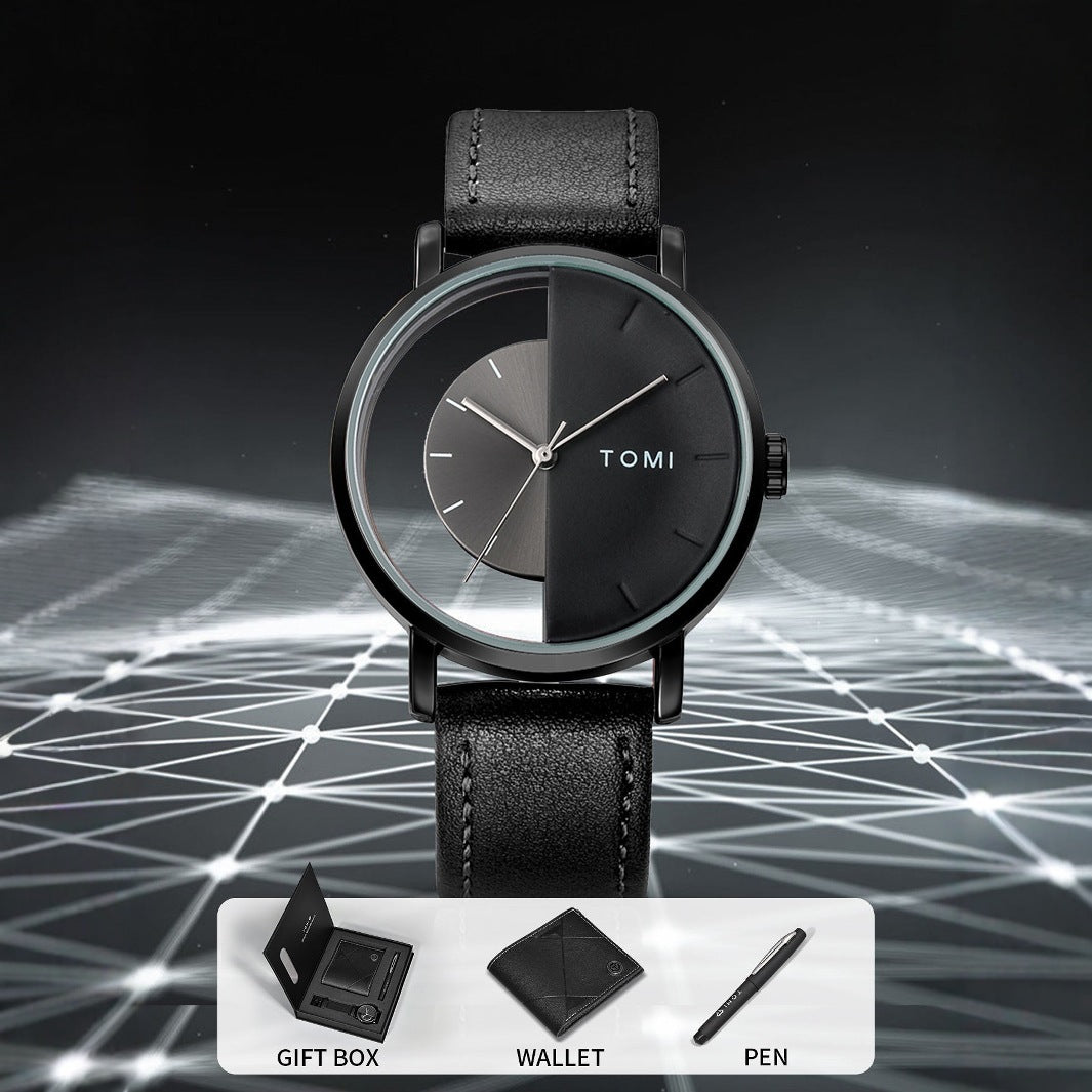 Quartz Watch Mens Business Gift Set Box