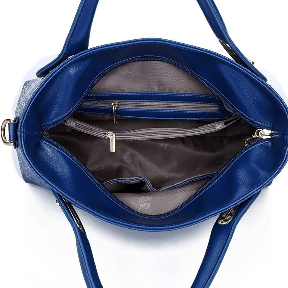 Women 4Pcs Top Handle Satchel Hobo  Leather Handbag Set
