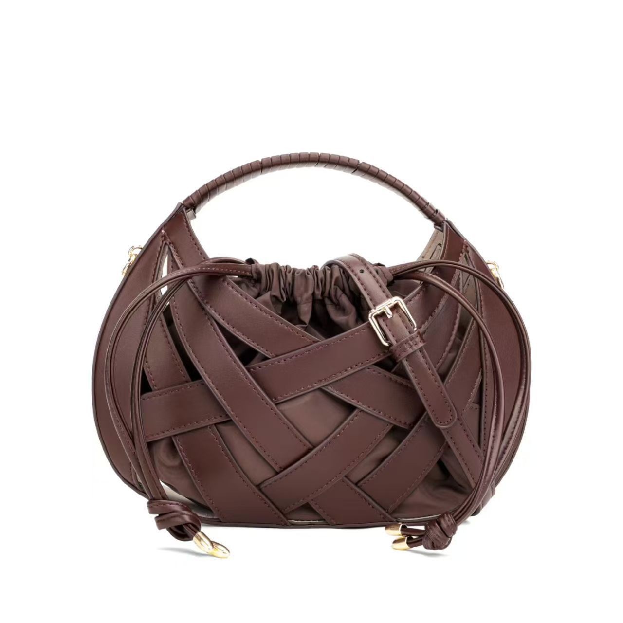 Woven Hollow-out Single-shoulder Crossbody Bag