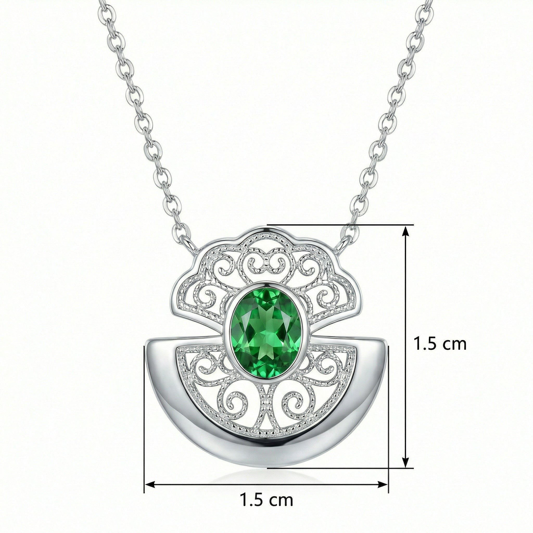 925 Sterling Silver Filigree Pendant Necklace