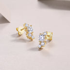 Four-diamond  Stud Earrings Set S925 Silver