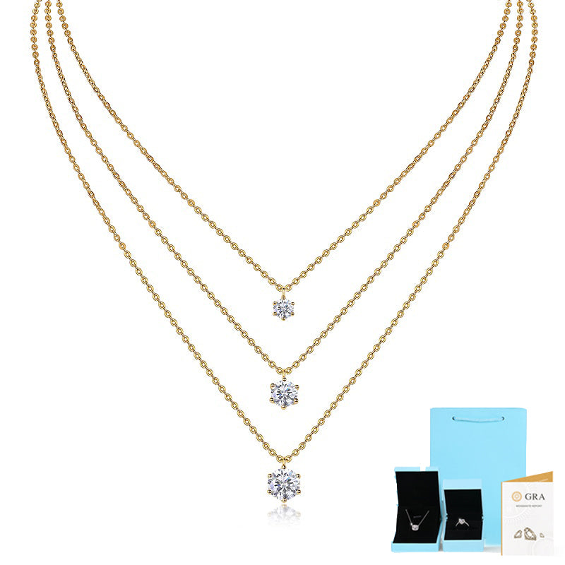 2-carat Luxury Fashion Silver Pendant Necklace