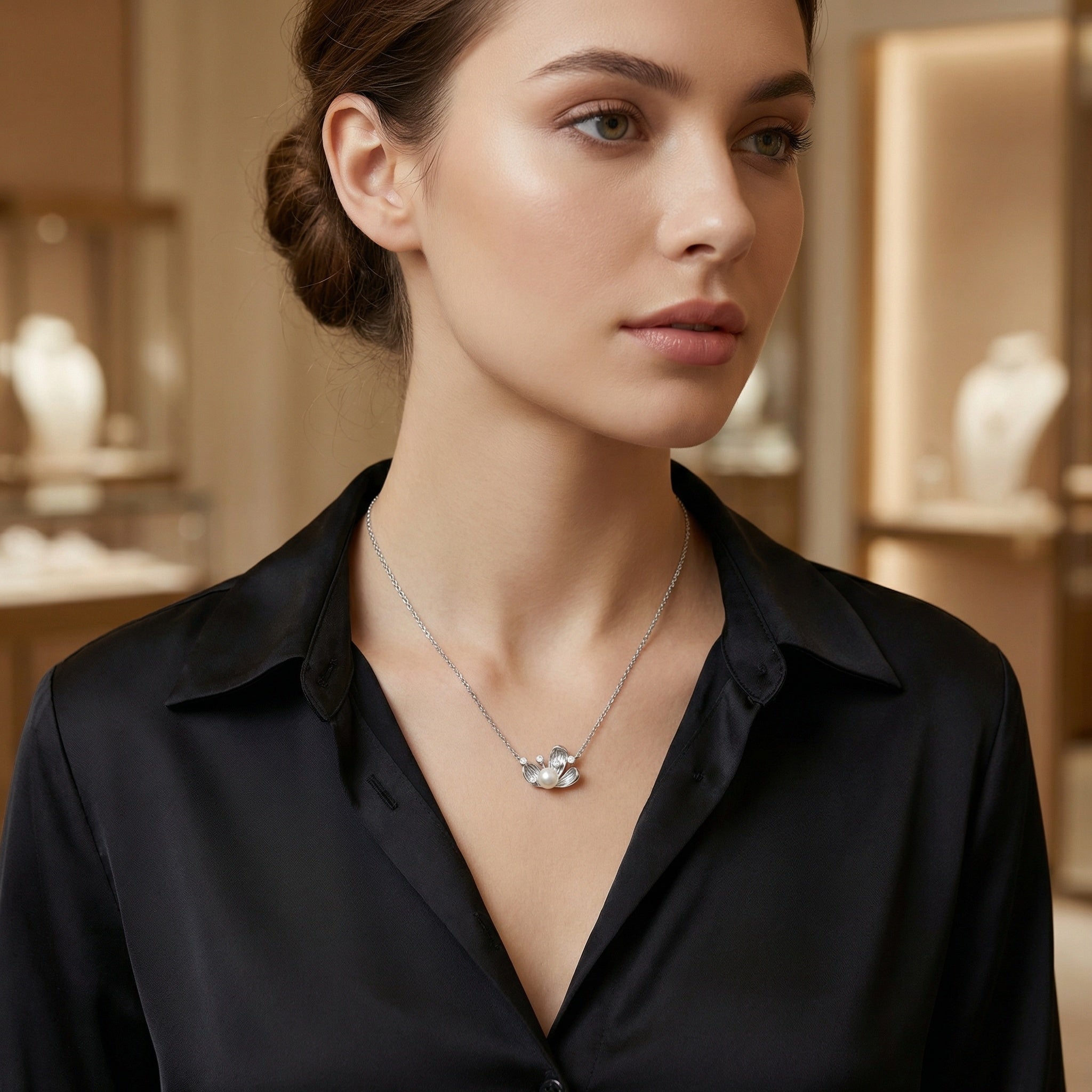 925 Sterling Silver Elegant Sterling Silver Pearl