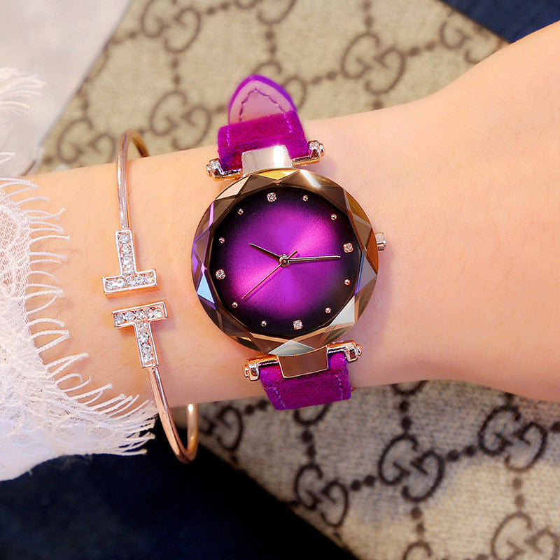 Leather Belt Casual Colorful Womens Quartz Watch