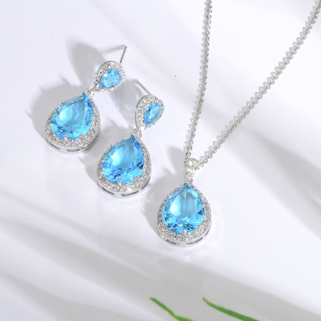 Necklace Eardrops Suit Bride Wedding Jewelry