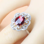 Garnet Cubic Zirconia Earrings Pendant Necklace Bracelet Ring