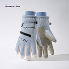 Fleece-lined Thickened Men's And Women's Skiing Gloves