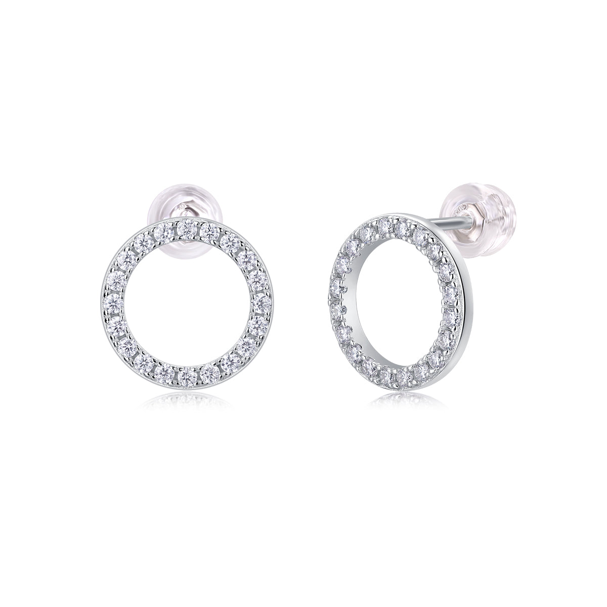 Moissanite S925 Silver And Platinum-plated Stud Earrings