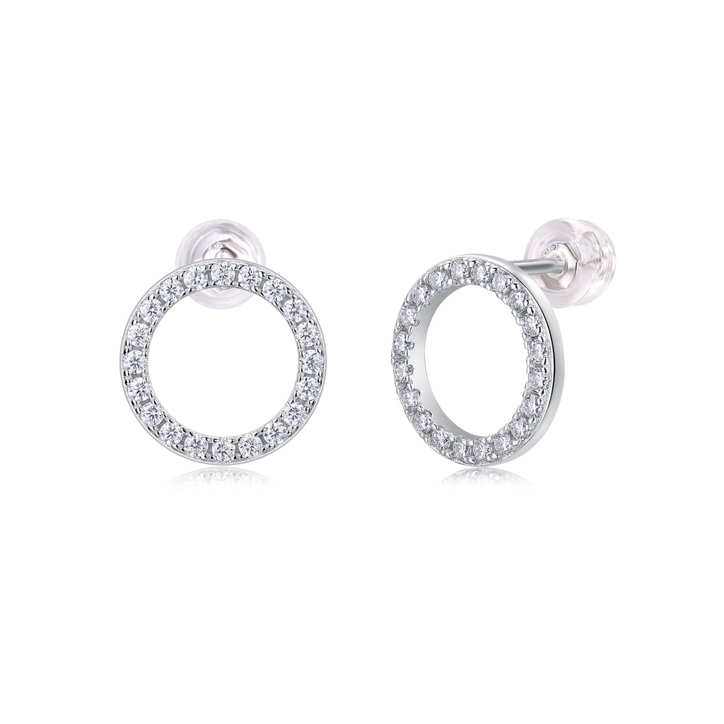 Moissanite S925 Silver And Platinum-plated Stud Earrings